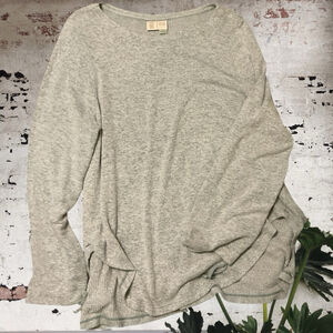 Saturday Sunday Heathered Green Ribbed Knit tunic Sweater XL